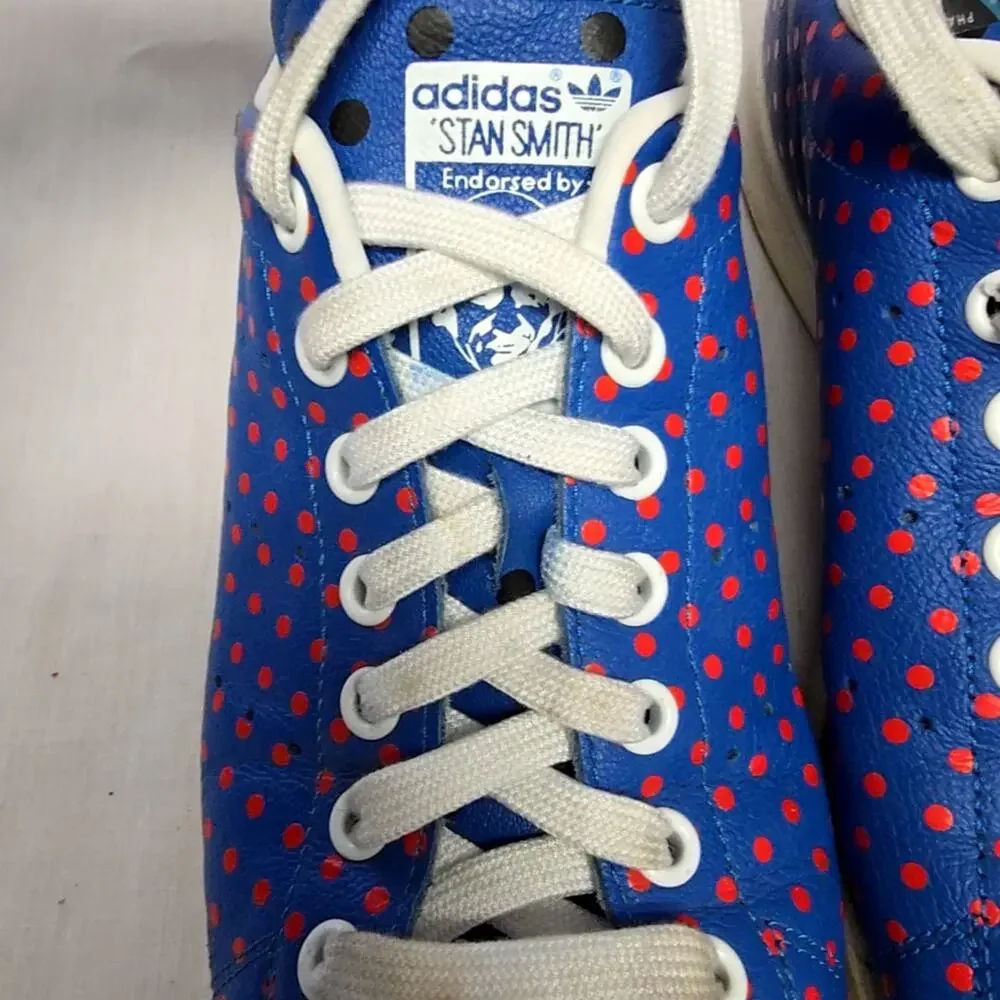 Adidas Stan Smith Polka Dot Sneakers Blue Red Mens 9.5 Leather
